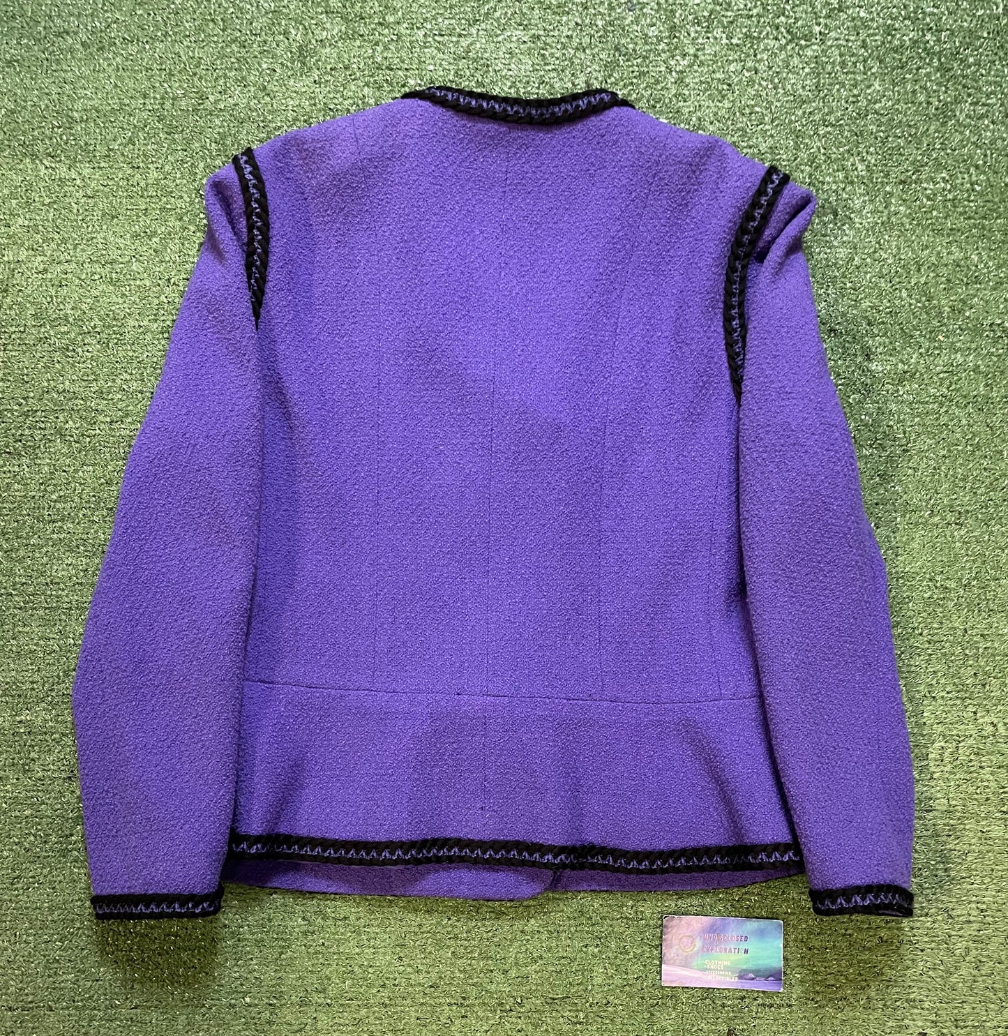 Vintage 1990s Chanel purple  tweed skirt Suit
