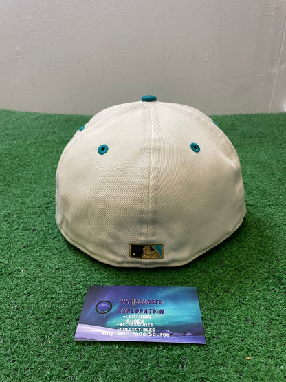 Seattle Mariners 35th anniversary white and teal new era fitted hat