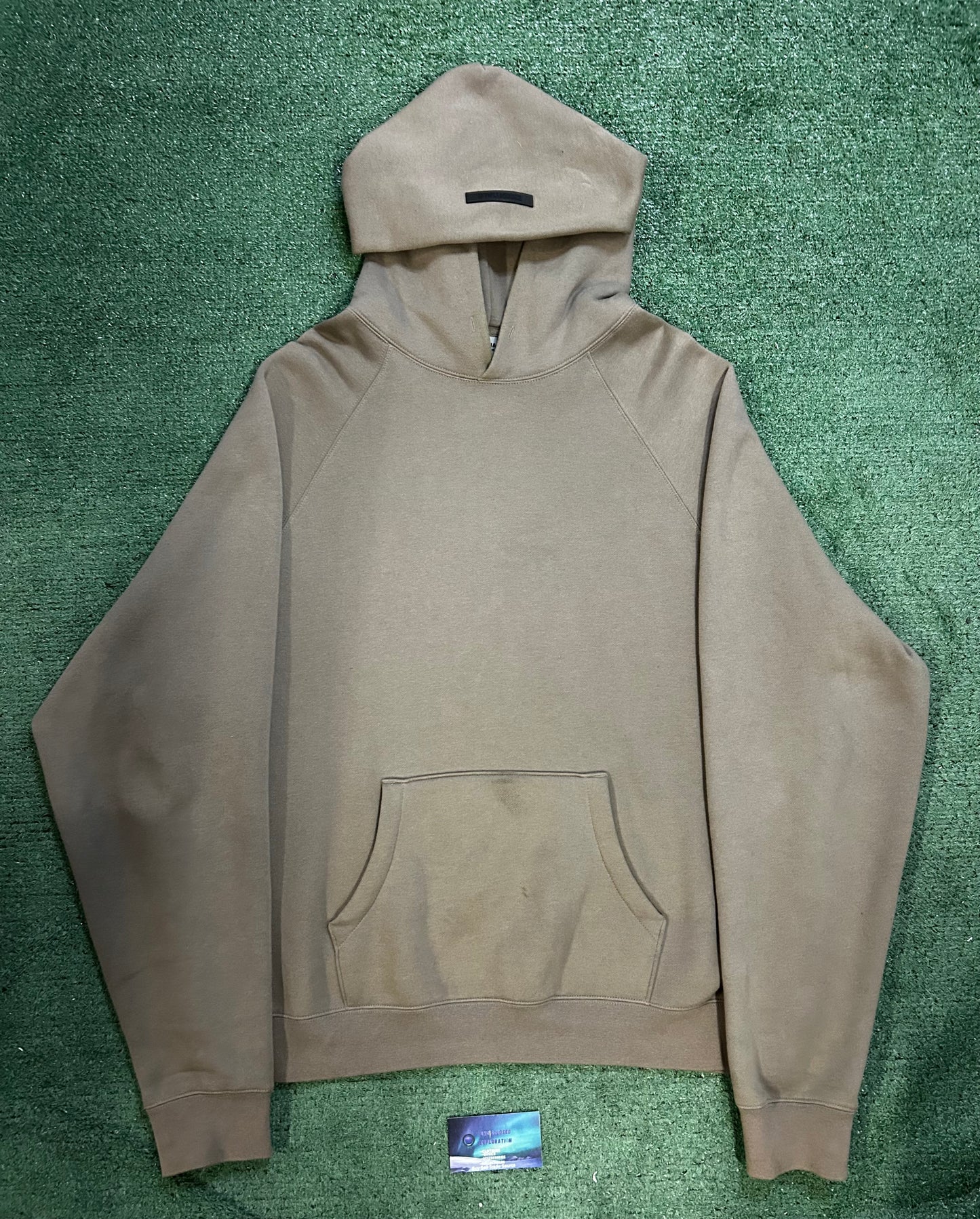 Fear of god essentials brown hoodie