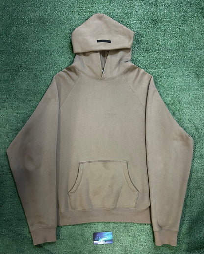 Fear of god essentials brown hoodie
