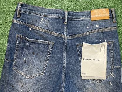 Purple Brand paint splatter jeans