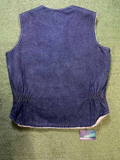 Vintage 1970s Walls Sherpa denim vest