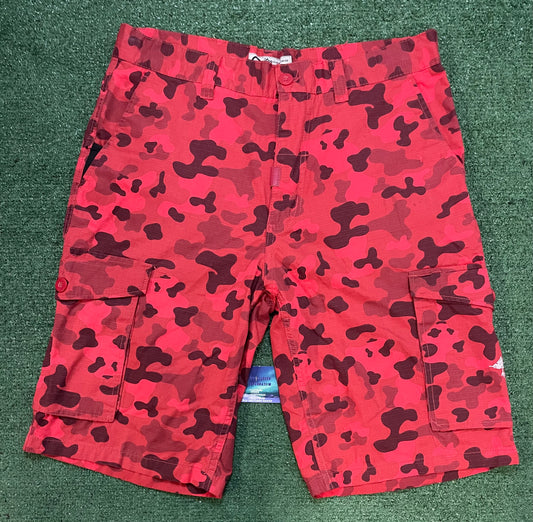 Vintage LRG red cargo camo shorts
