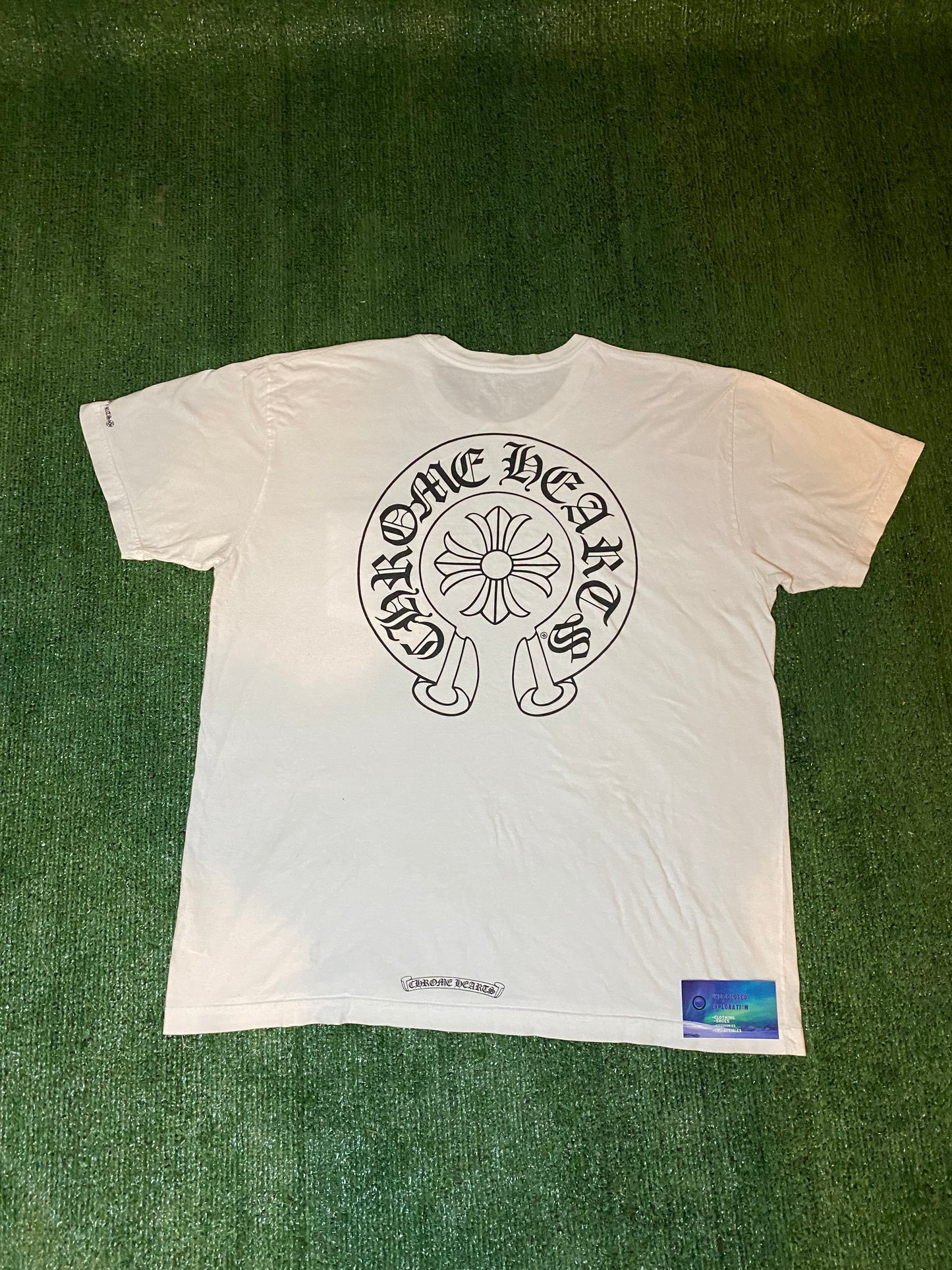 Chrome hearts horseshoe white logo tee