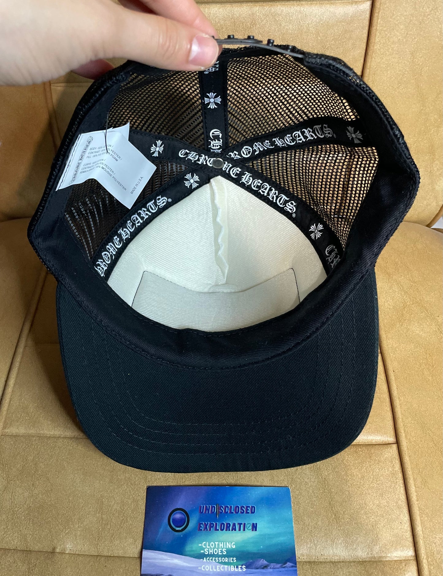 Chrome hearts ch Hollywood black and white trucker hat