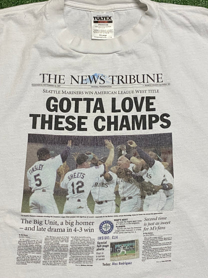 Vintage 1997 Seattle Mariners Gotta love these champs the news tribune tee