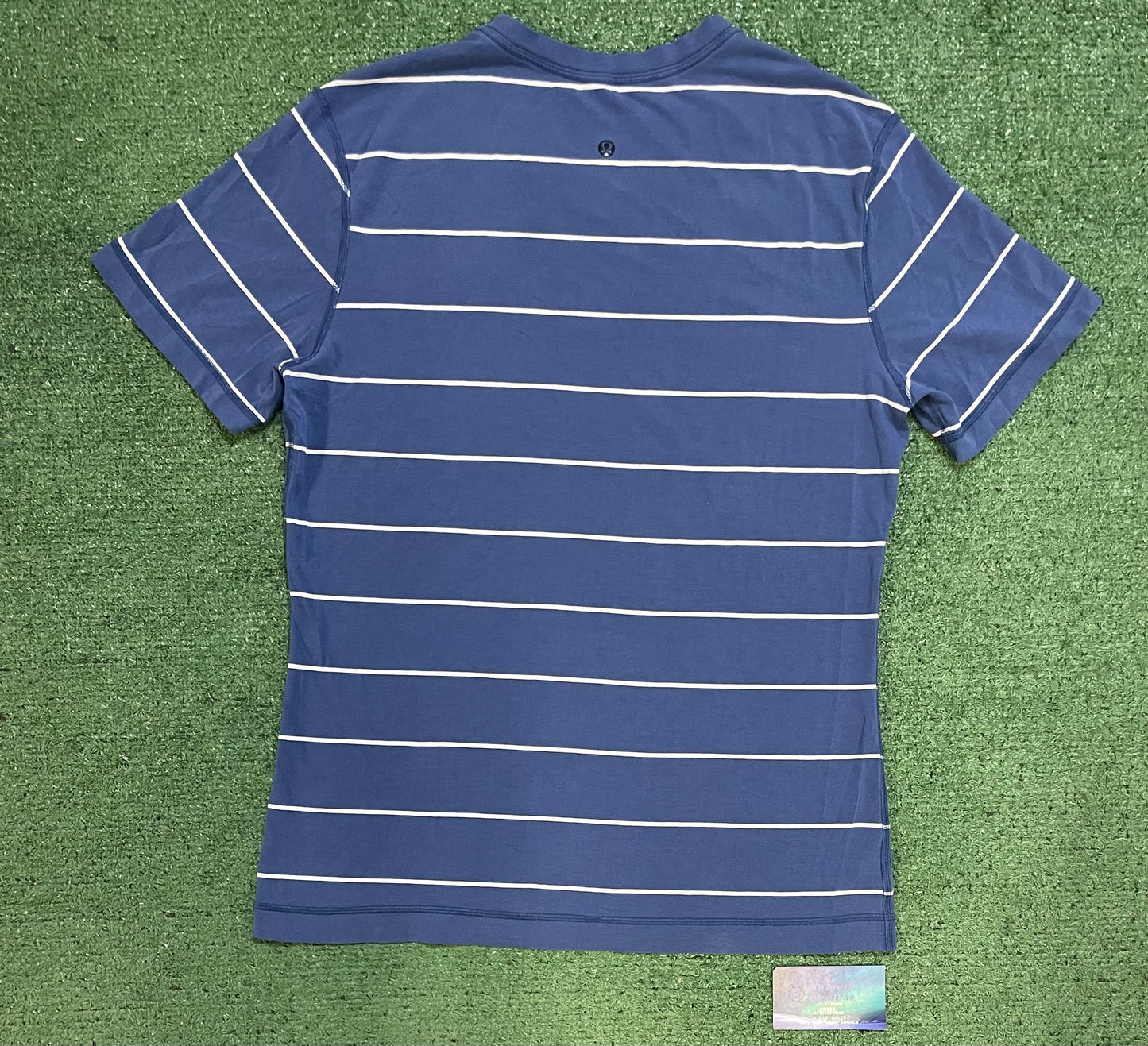 Lululemon striped blue and white tee