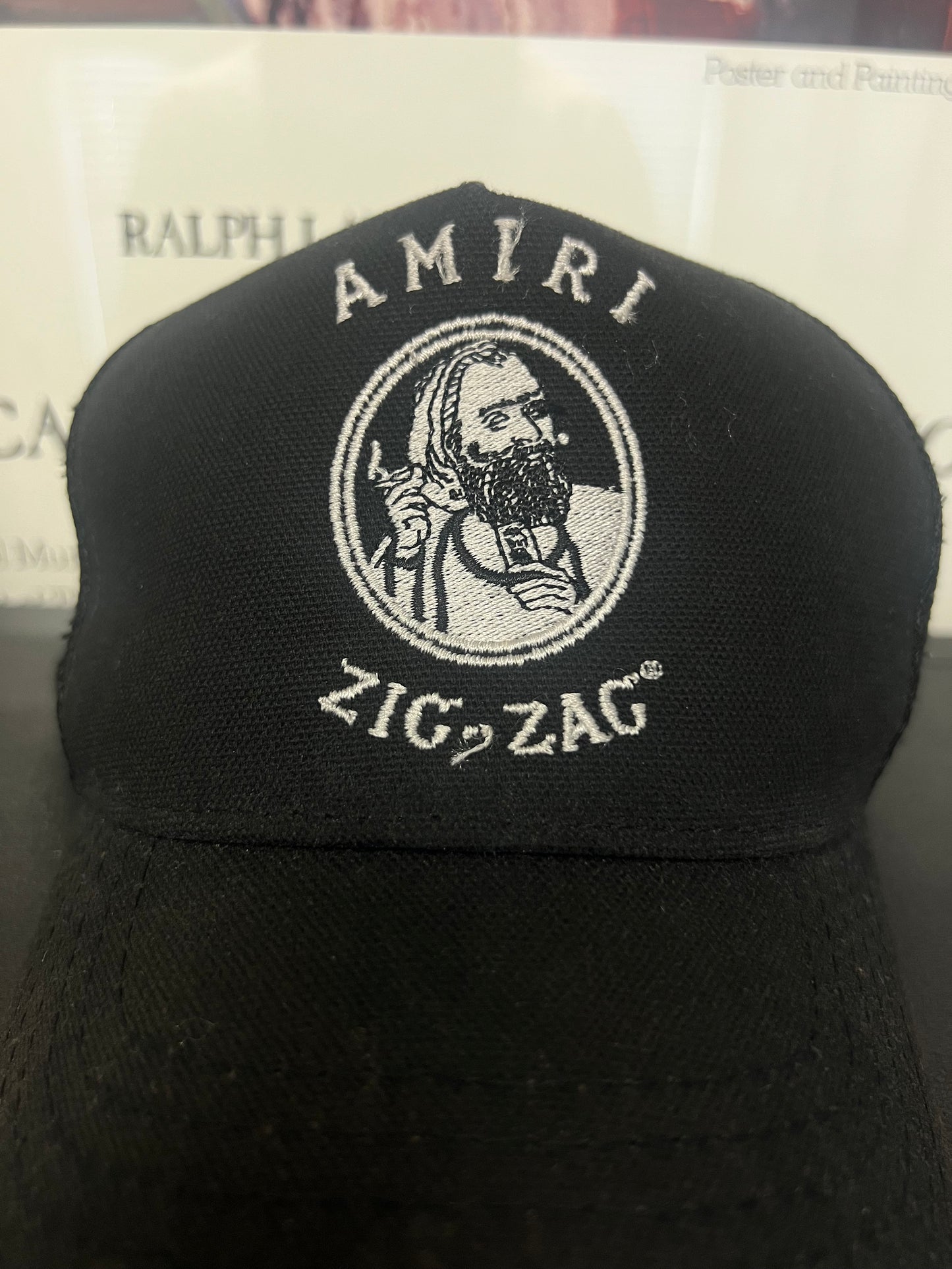 Amiri black zig zag hat