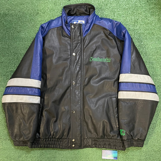 Vintage 1990s Seattle Seahawks starter leather jacket
