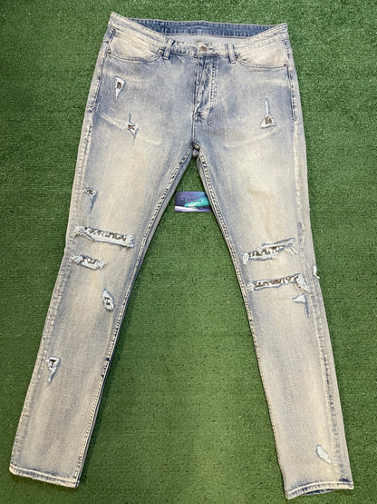 Ksubi blue shredded jeans