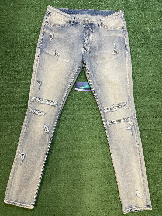 Ksubi blue shredded jeans