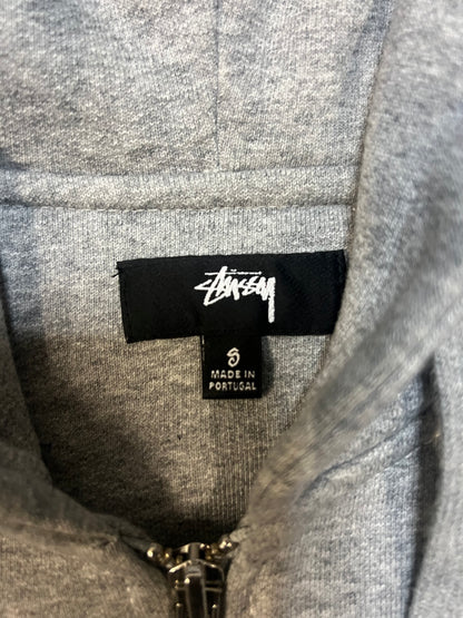 Stussy Double Face Label Zip up grey Hoodie
