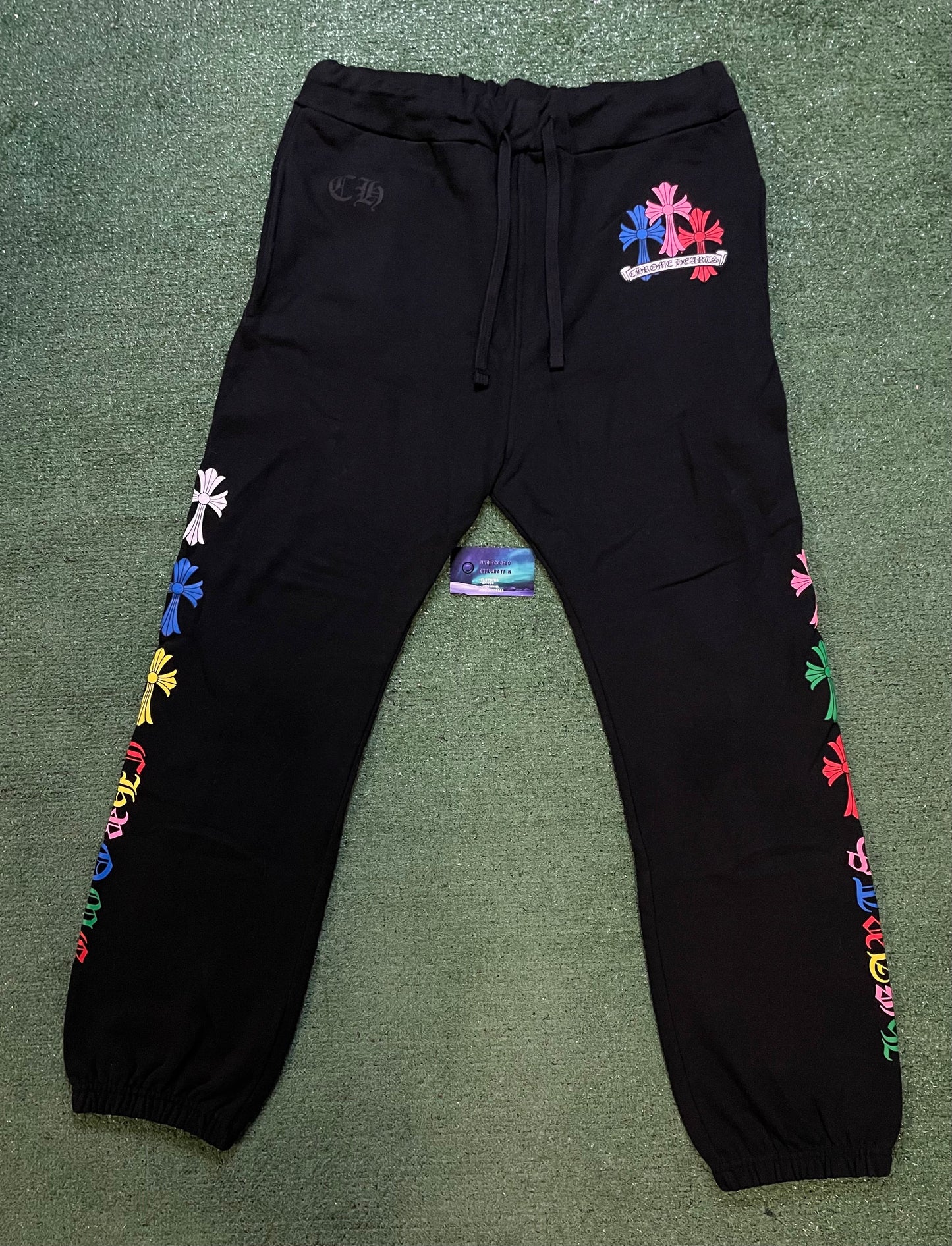 Chrome Hearts multi color cemetery cross sweatpants