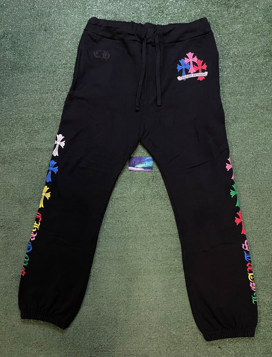 Chrome Hearts multi color cemetery cross sweatpants