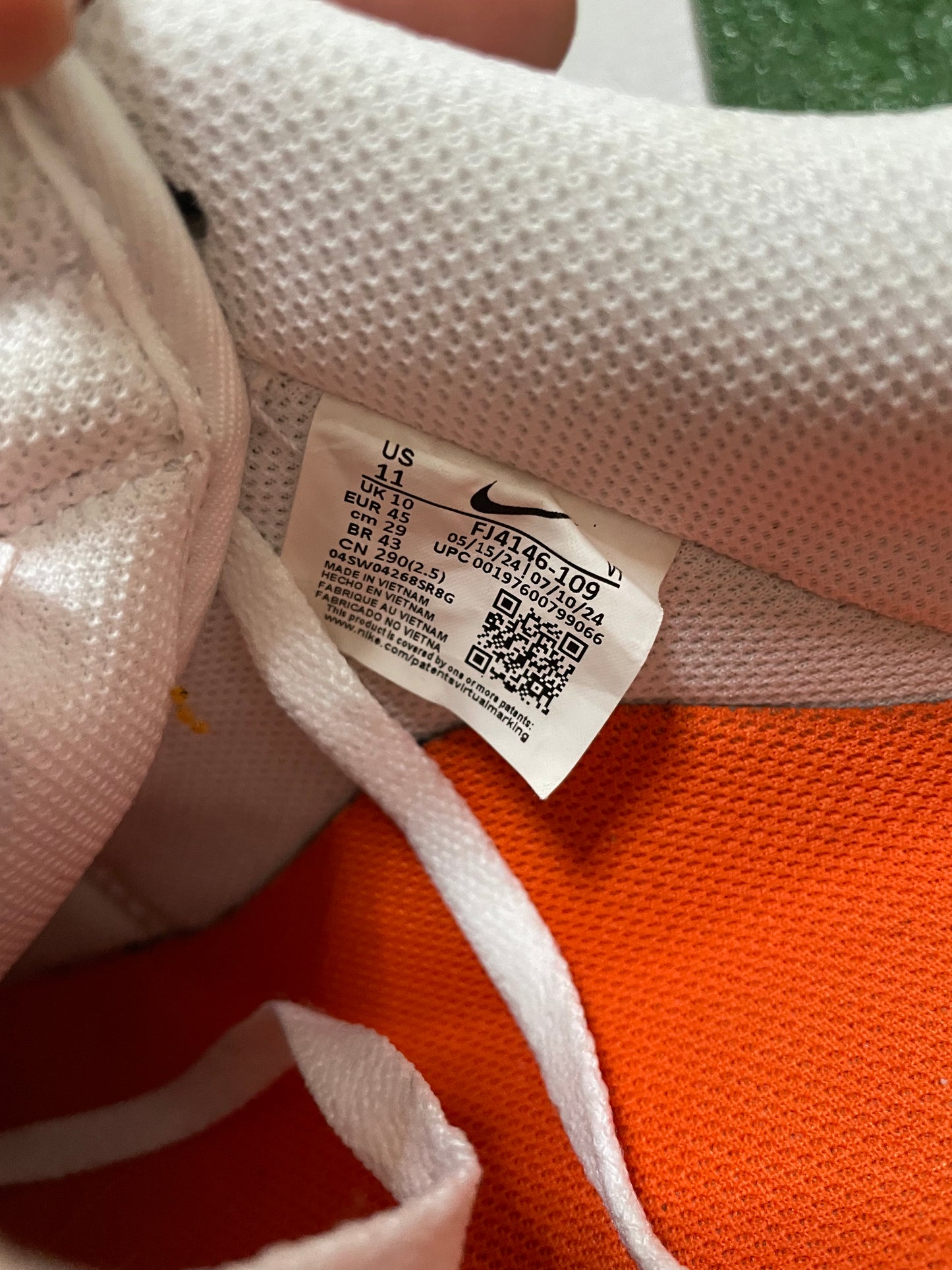 Nike Air Force 1 low safety orange size 11men/12.5women