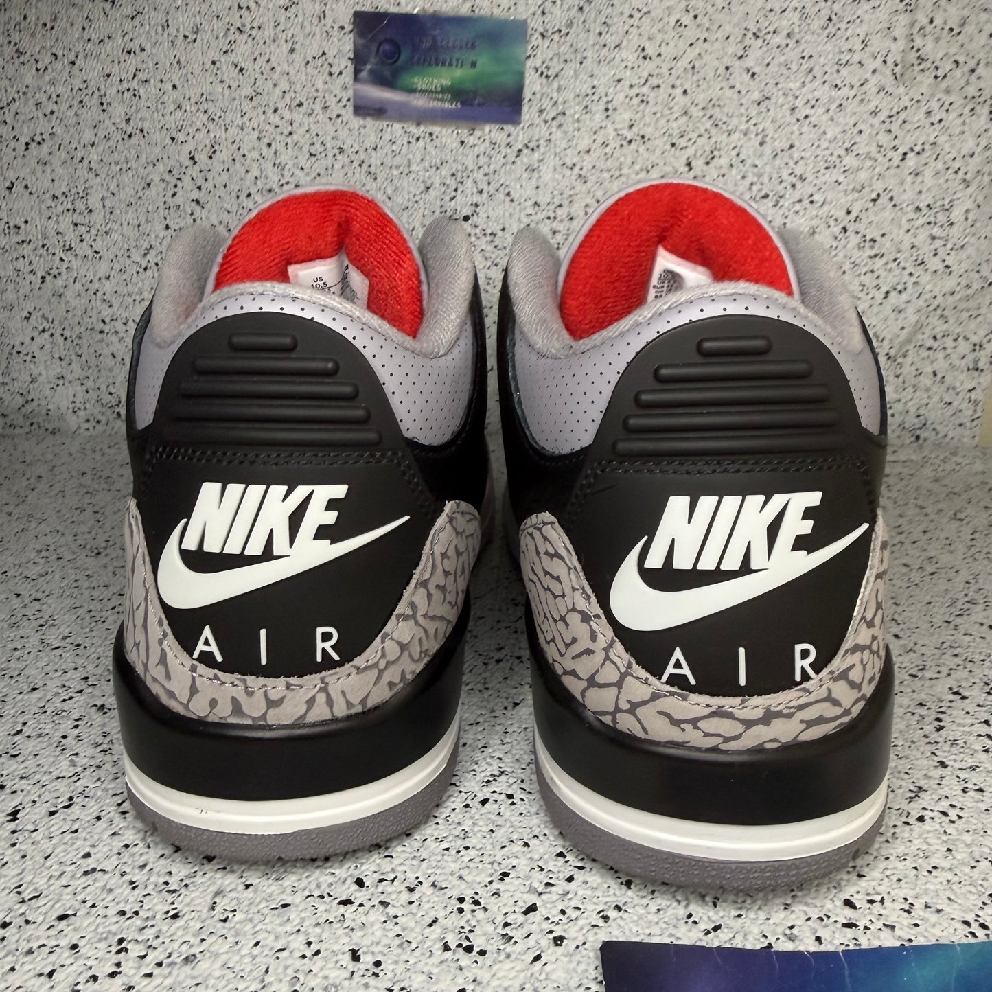 Jordan 3 Black Cement 10.5 Men/12 Women “Preowned”