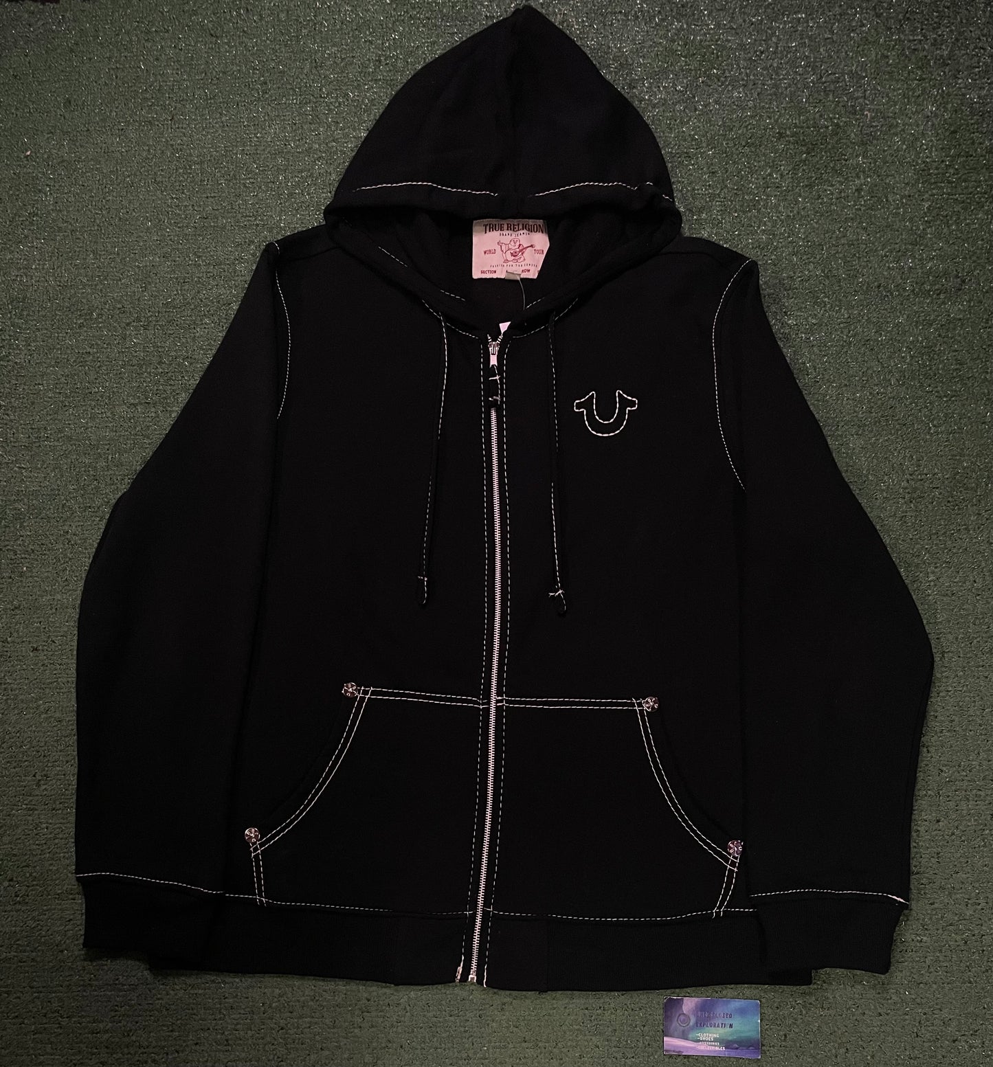 True Religion Big T zip up hoodie
