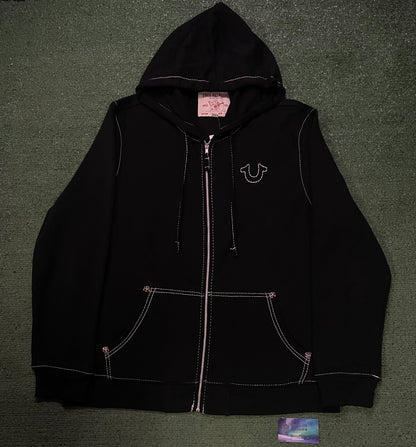 True Religion Big T zip up hoodie