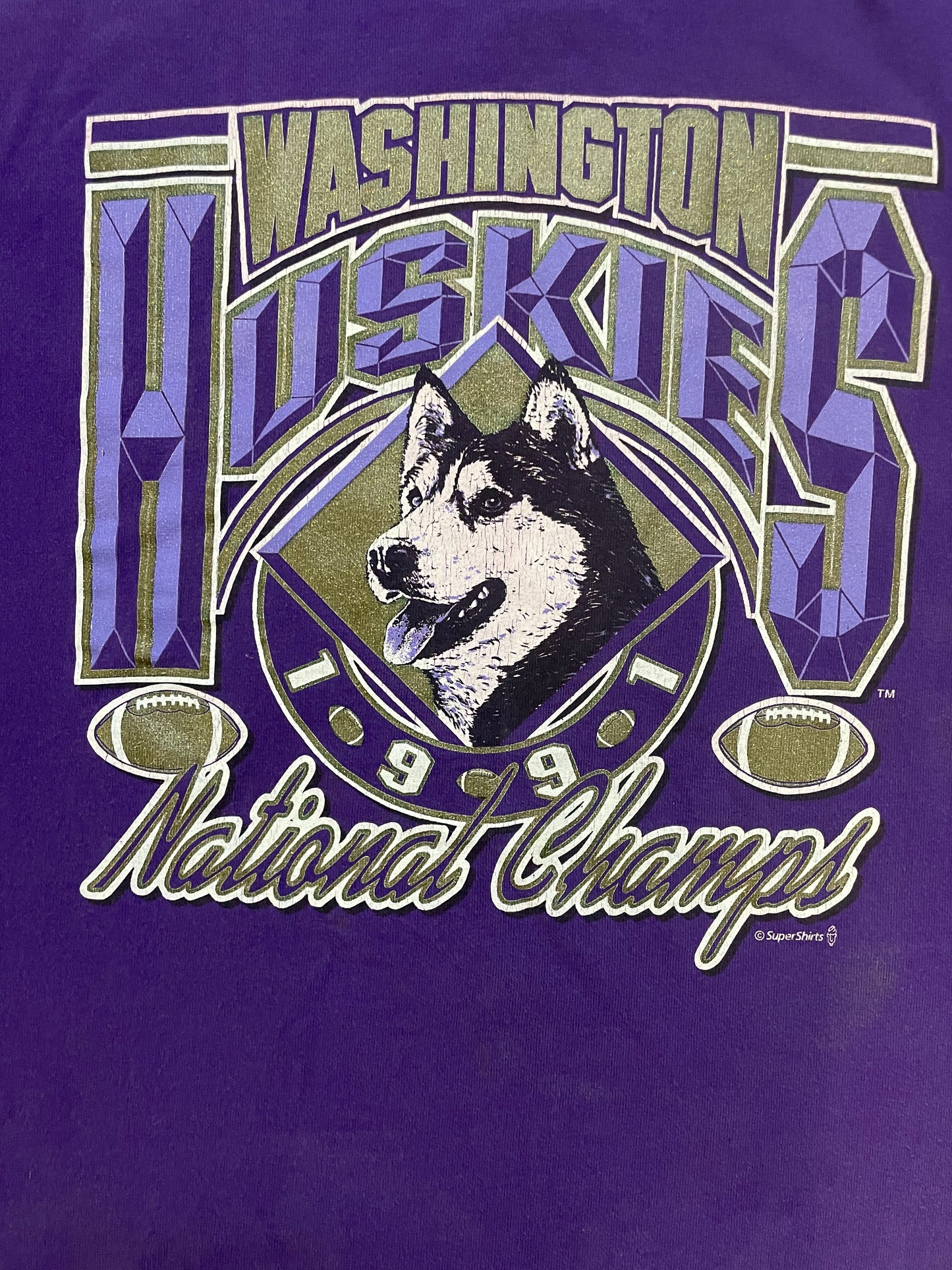 Vintage 1991 UW Washington Huskies university of Washington huskies tee