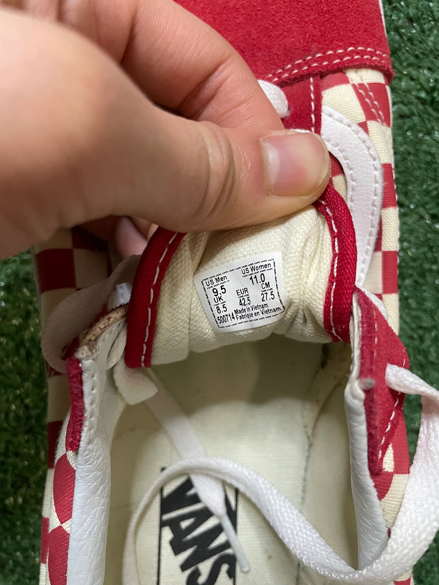 Vans old skool red check board 9.5men/11women