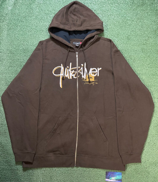 Vintage 2000s Quiksilver embroidered brown hoodie