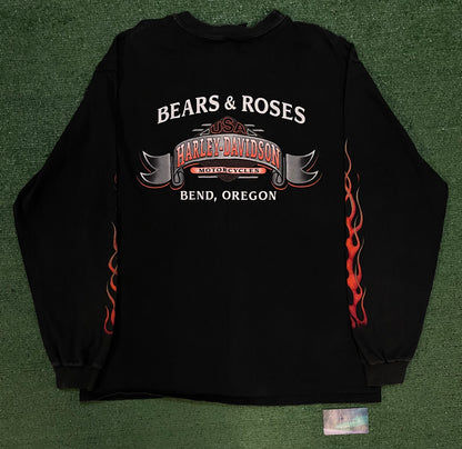 Vintage 1990s Harley Davidson V flames longsleeve