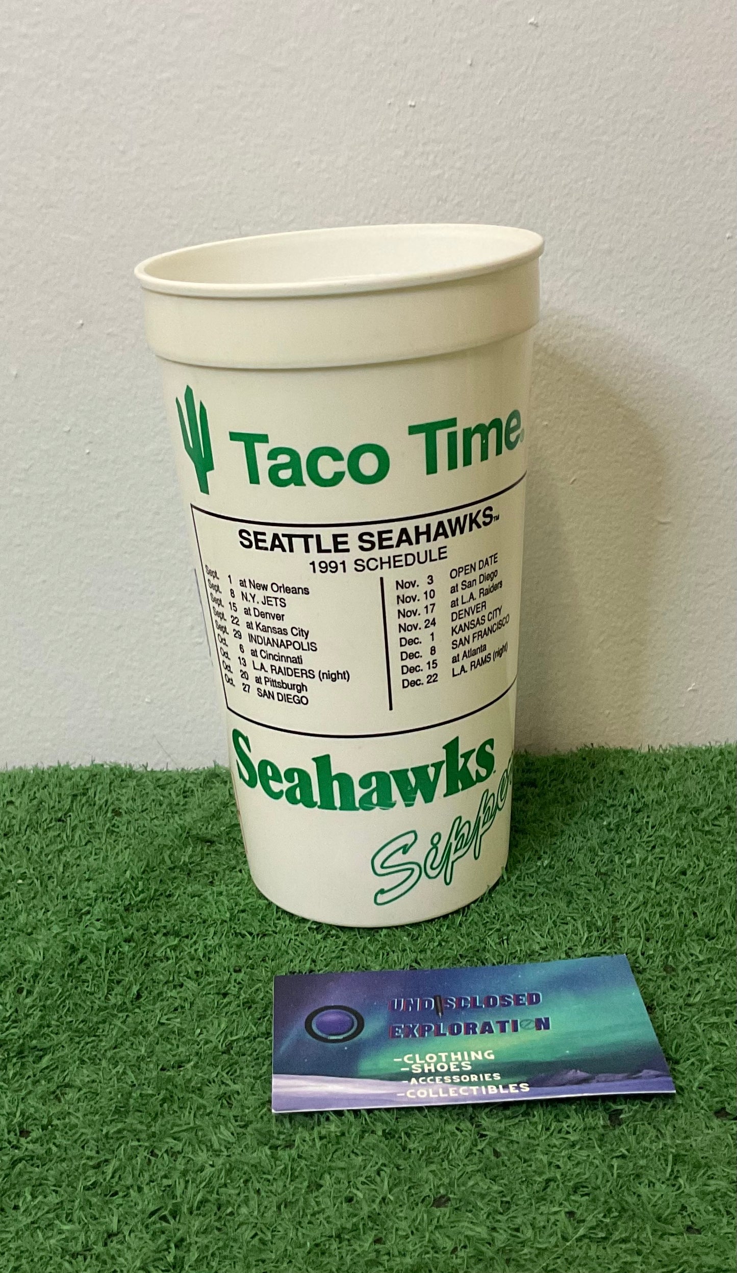 Vintage Seattle Seahawks 1991 Taco Time Cup