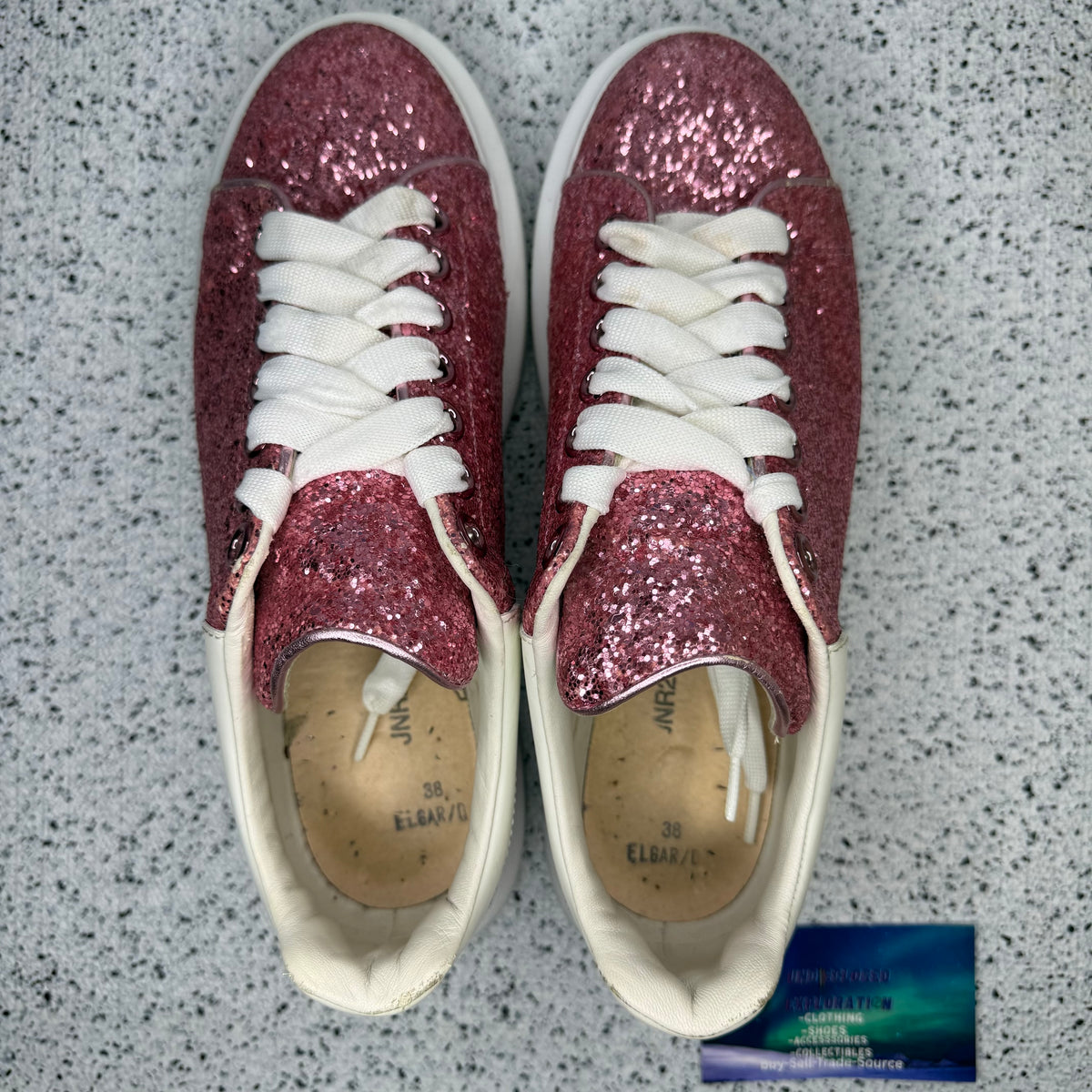 Alexander McQueen Oversized Sneaker Pink Glitter 38 EU/ 5 US “Preowned”