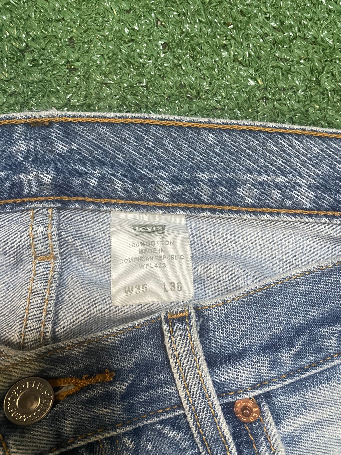 vintage Levi's 501XX button fly light blue wash jeans