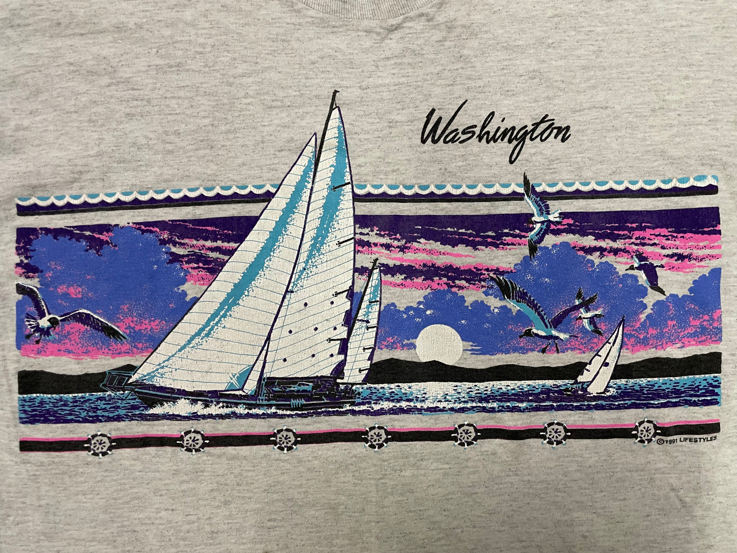 Vintage 1990s Washington sailboat tee
