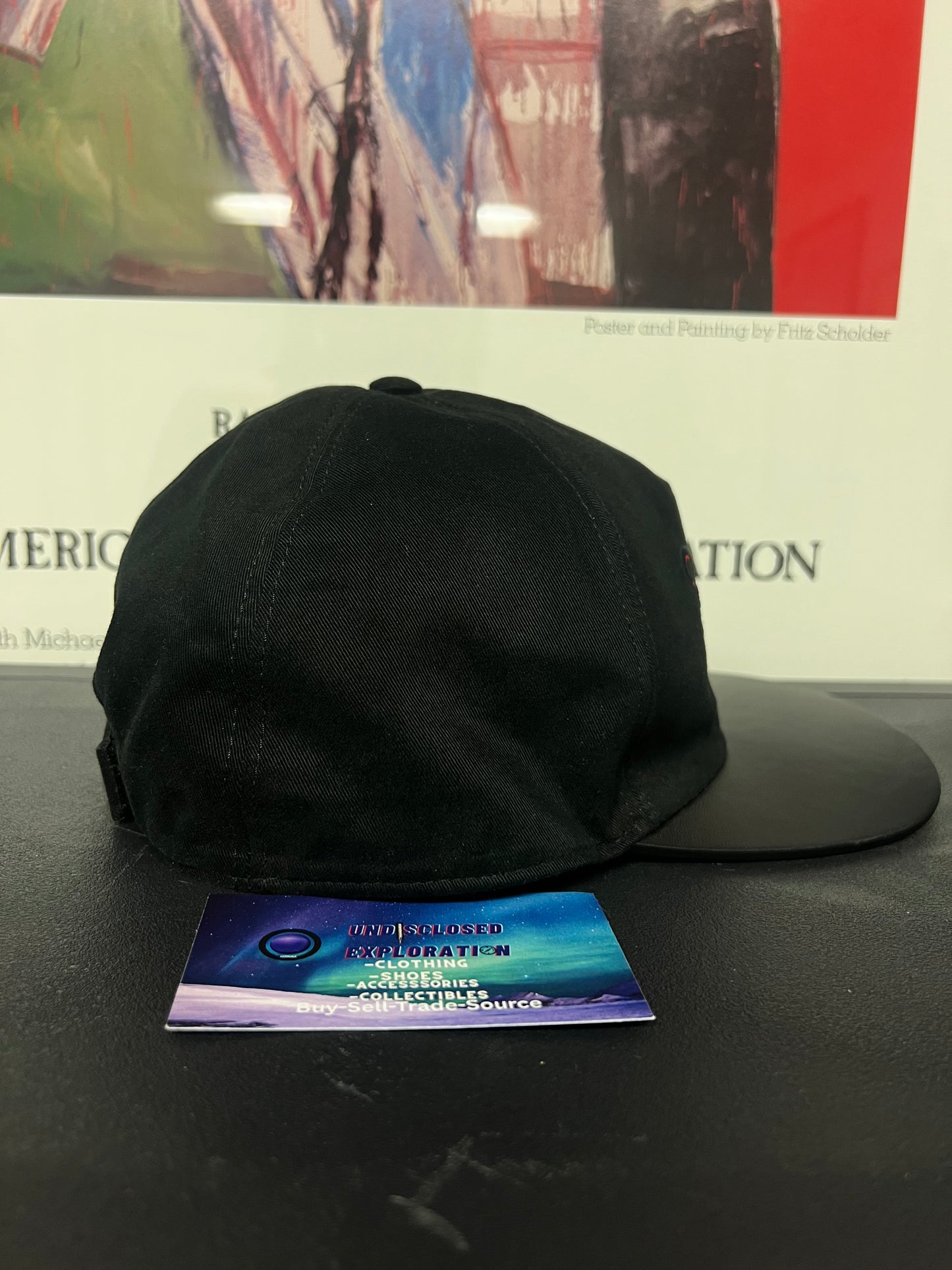 Fendi black and red embroidered hat