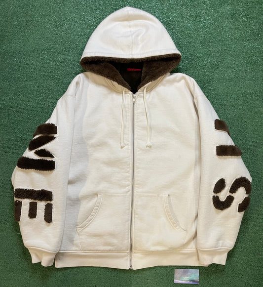 Supreme faux fur natural hoodie