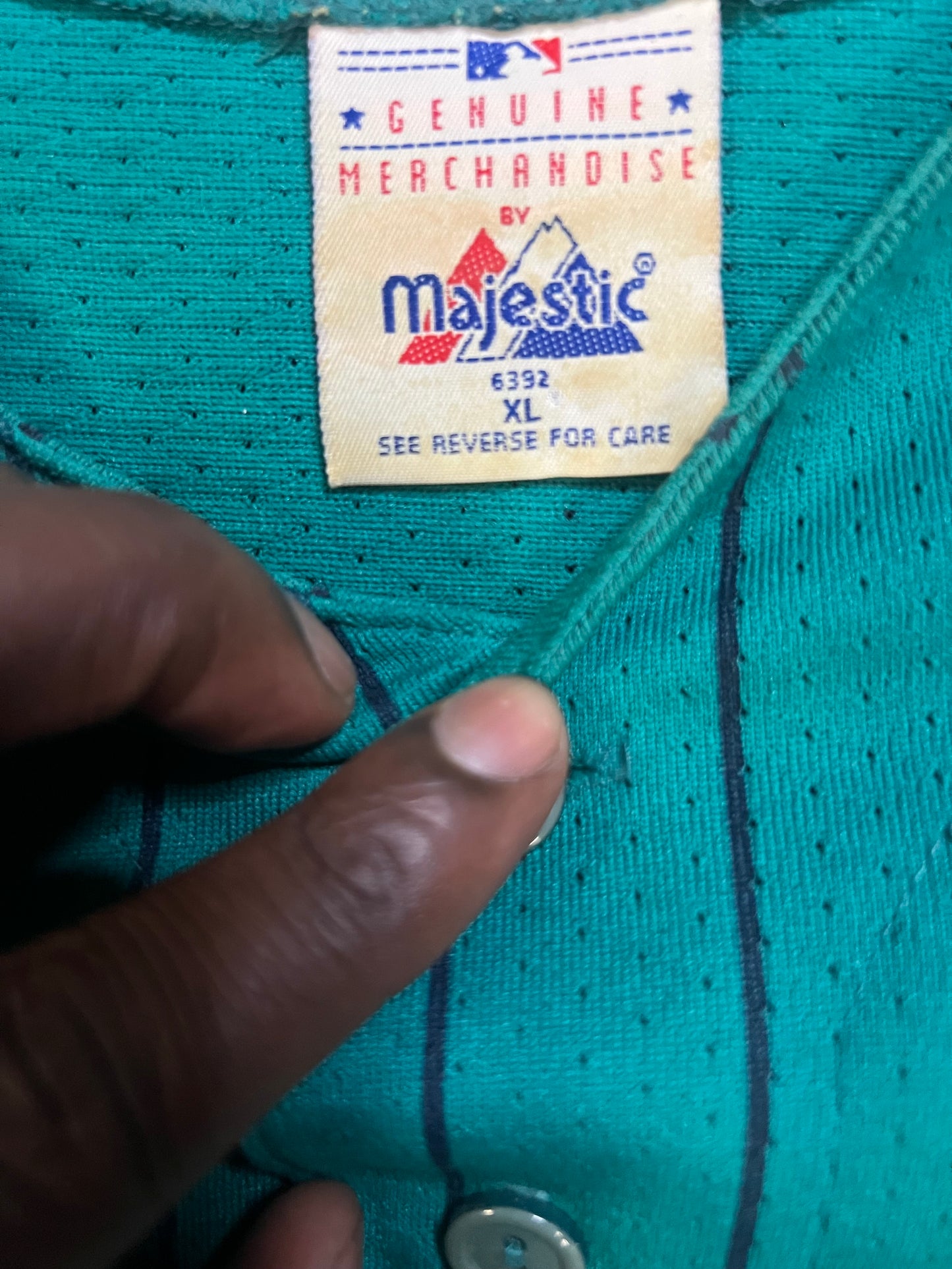 Vintage 1990s Seattle Mariners pinstripe jersey