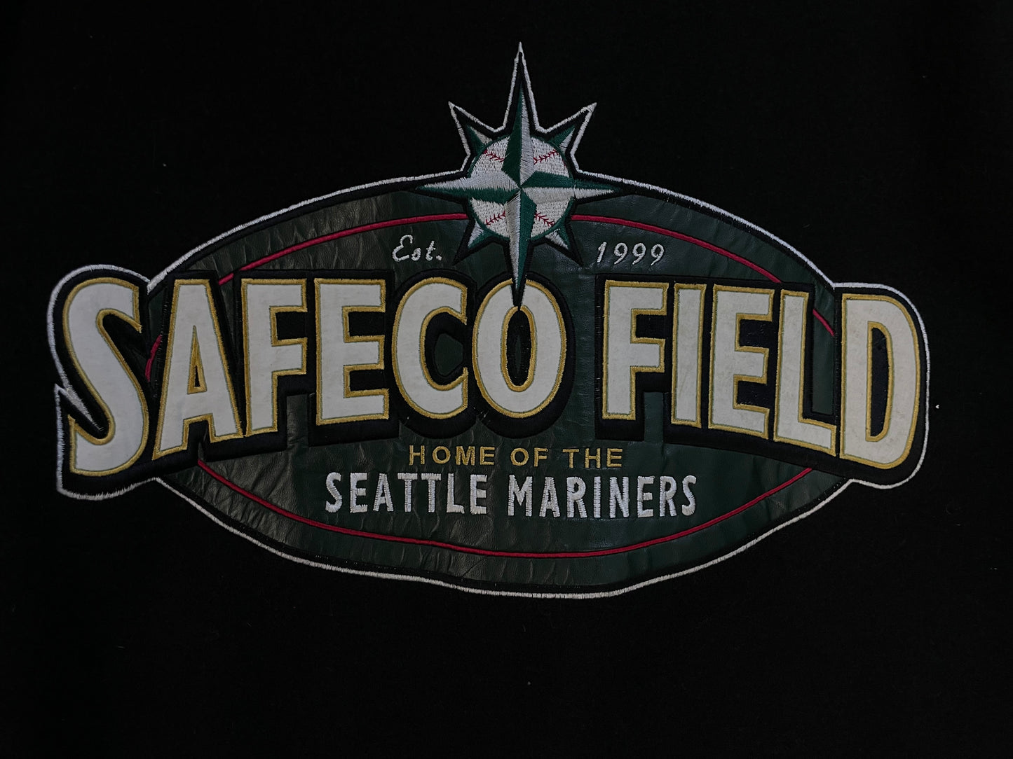 Vintage 1990s Safeco Field Home of the Seattle mariners suede and leather jacket