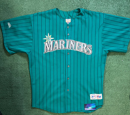 Vintage 1990s Seattle Mariners pinstripe jersey