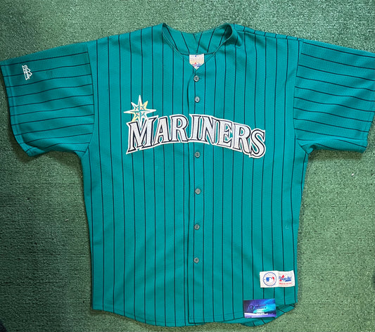 Vintage 1990s Seattle Mariners pinstripe jersey