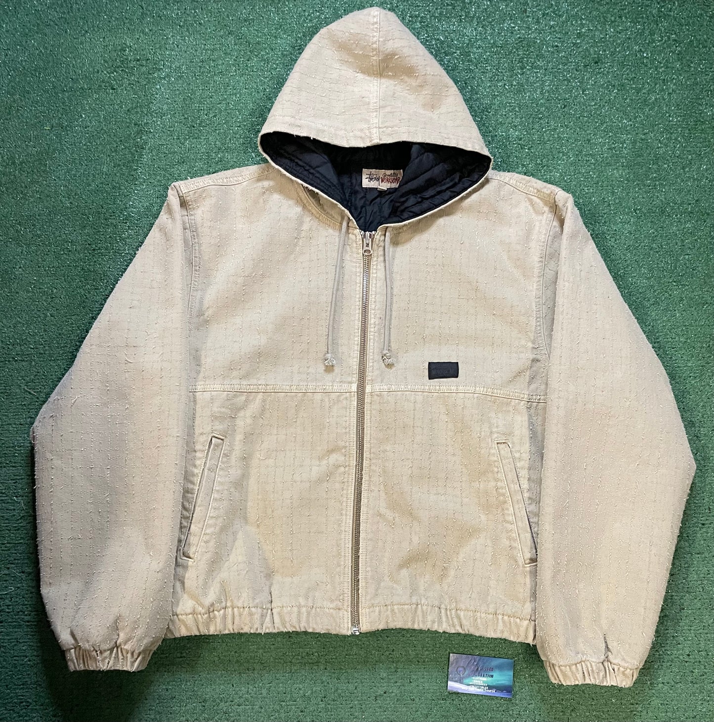 Stussy Canvas Needle Punch Work tan Jacket