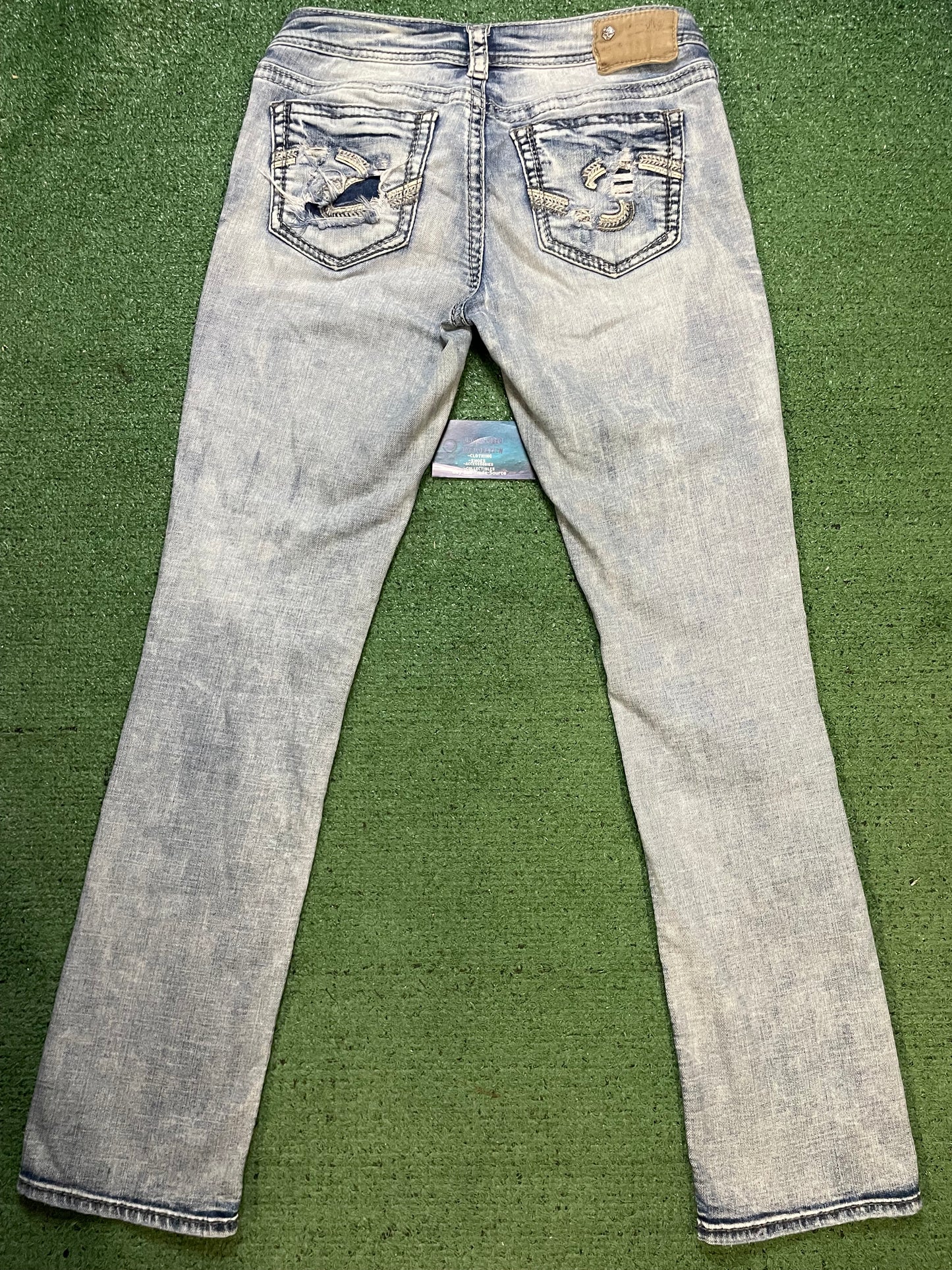 silver aiko mid straight jeans