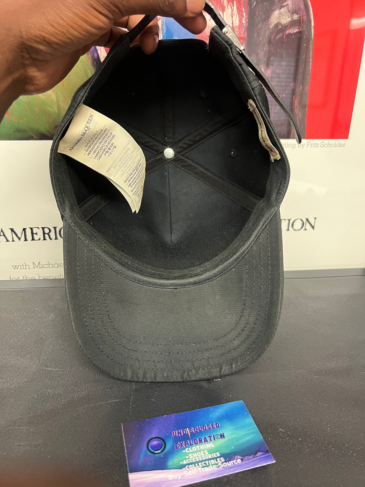Alexander McQueen Tonal Graffiti black hat