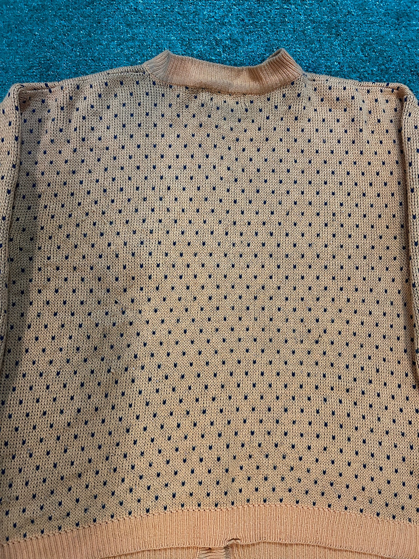 Vintage 1980s mustard polka dot cardigan