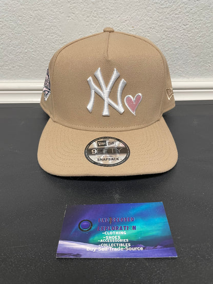 New York Yankees khaki pink heart World Series hat