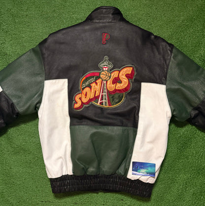 Vintage Seattle SuperSonics Leather Jacket Pro Player
