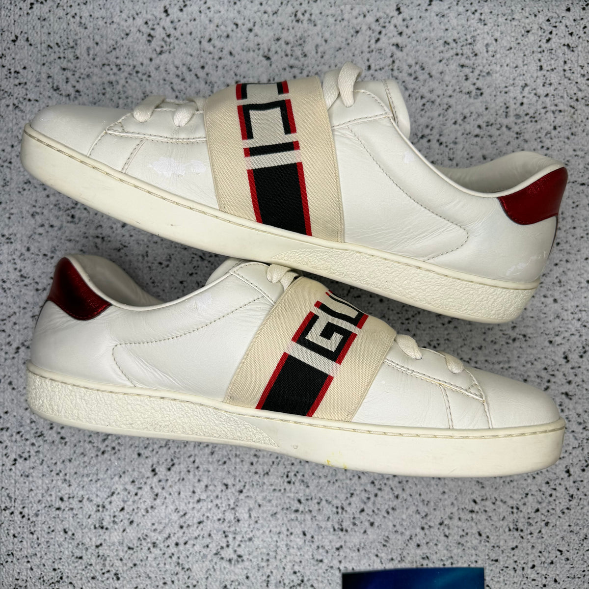 Gucci Ace Stripe Ivory 7.5 Uk/8 US Men “Preowned”
