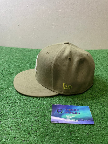LA Dodgers olive 40th anniversary dodger stadium fitted hat
