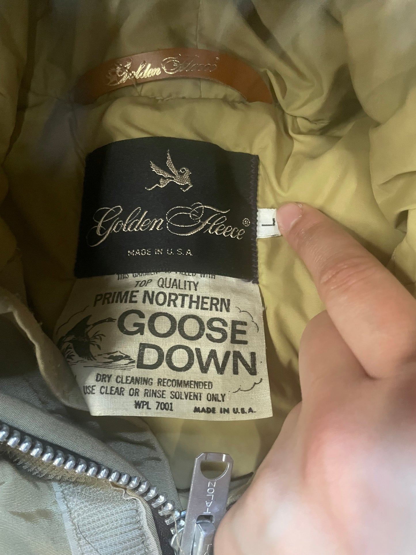 Vintage 1970s Golden Fleece beige goose down parka jacket