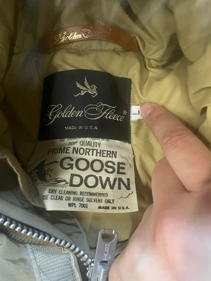 Vintage 1970s Golden Fleece beige goose down parka jacket