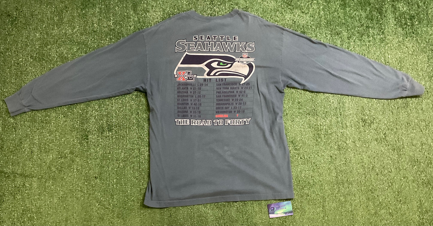 Vintage Seattle Seahawks 2005 NFC West Championship Long Sleeve Tee