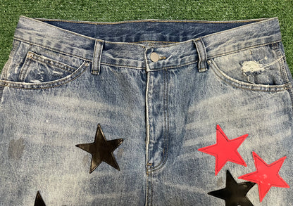 Mnml star black and red jeans