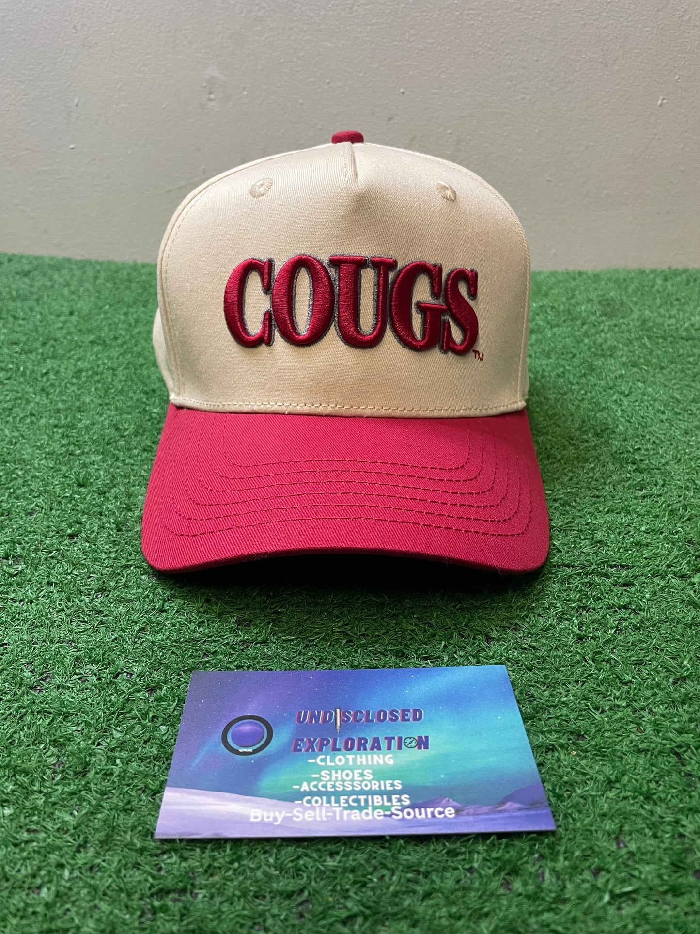 WSU Washington state University Cougs cream and red hat