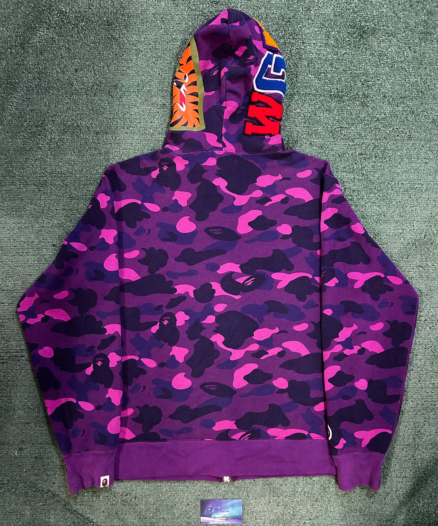 Bape purple camo shark hoodie